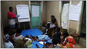 Women participating in the gender training